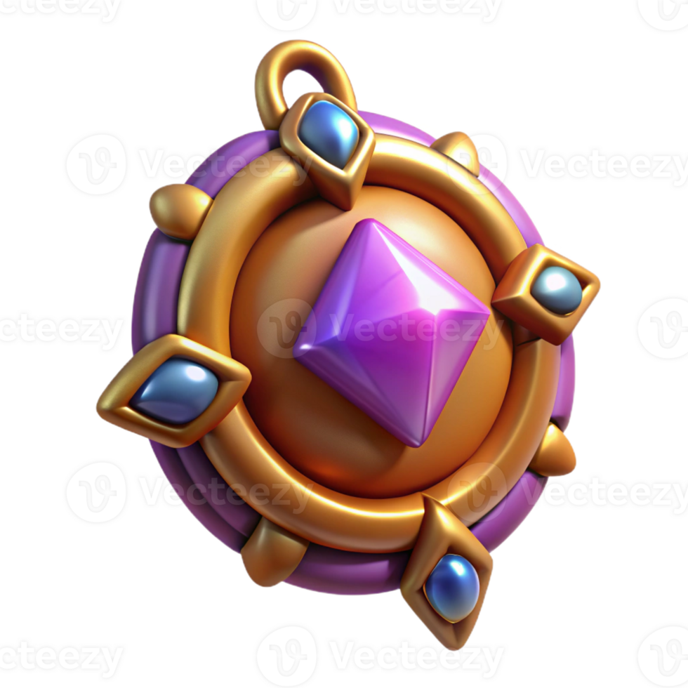 sumptuous energetic victorian A magical amulet, glowing gem, intricate setting with Transparent Background fine detail png