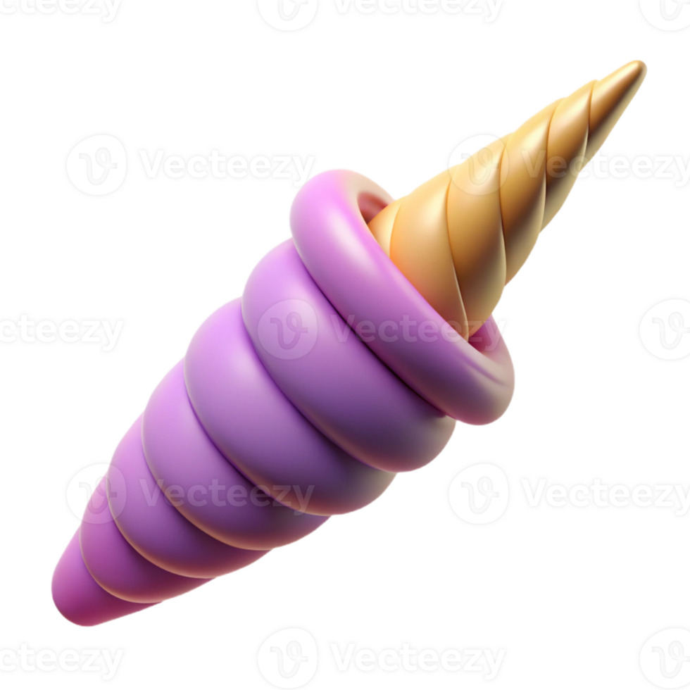 intense picturesque Photorealistic, ultra-detailed isolated cutout of a single, unicorn horn with spiraling grooves, professional render with Transparent Background ultra HD png