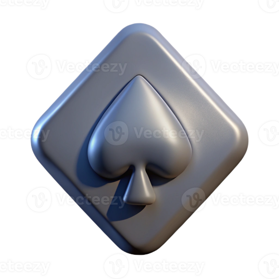 mesmerizing dramatic classic Ultra-detailed, professional render of a vintage playing card with a spade suit with Transparent Background luxury png