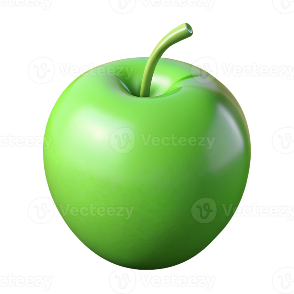 unparalleled rustic Single perfect green apple with Transparent Background sharp png