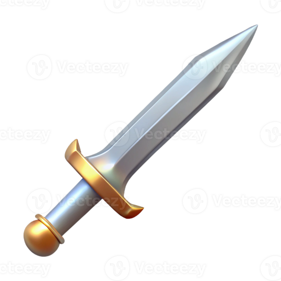 wonderful abstract A single, gleaming silver longsword, ornate hilt with Transparent Background genuine png