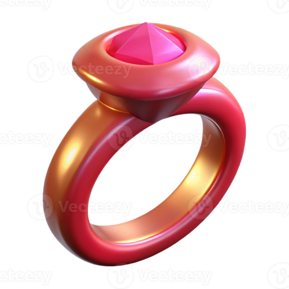 stunning remarkable Ultra-detailed, photorealistic isolated cutout of a single, magic ring with a large ruby gemstone, professional render with Transparent Background png