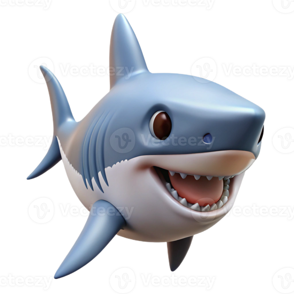 splendid melancholic impressionist Hyper-specific concept art style isolated cutout, professional render of a single great white shark with Transparent Background original png