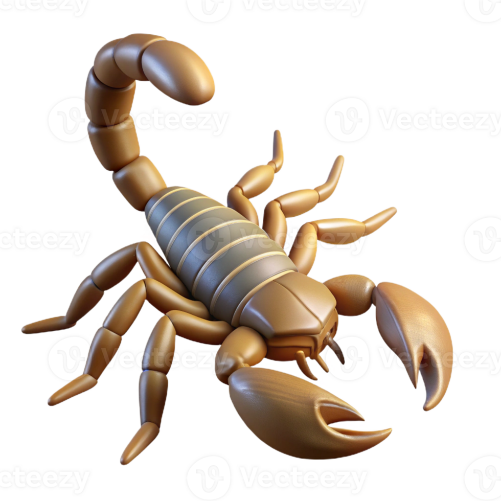 radiant renaissance Concept art style hyper-specific isolated cutout professional render of a single scorpion with Transparent Background precision png