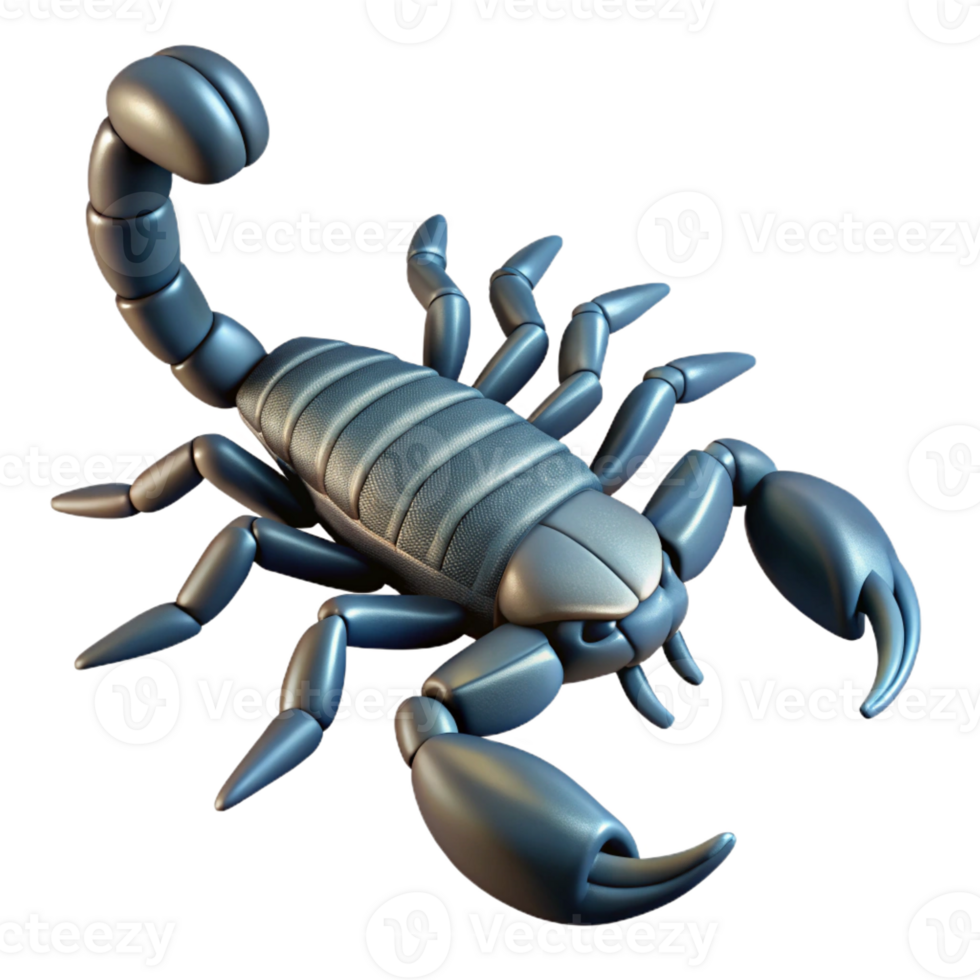 wonderful intense tropical Concept art style hyper-specific isolated cutout professional render of a single scorpion with Transparent Background studio quality png