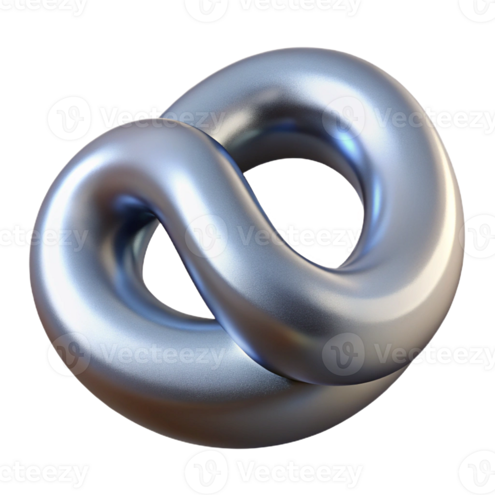 serene gothic Hyper-specific professional render of a single, floating, Klein bottle made of brushed aluminum Isolated cutout with Transparent Background authentic png