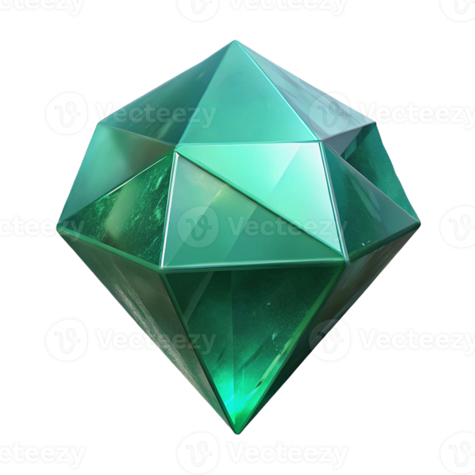 tranquil sumptuous Professional render, ultra-detailed, isolated cutout of a single, raw emerald crystal with Transparent Background artisan png