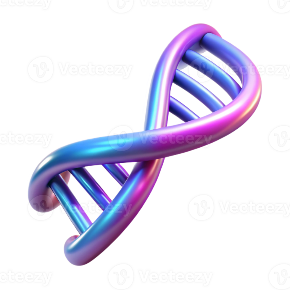 mesmerizing mysterious impressionist Hyper-specific professional render of an isolated, levitating, DNA double helix made of glowing neon Isolated cutout with Transparent Background professional png