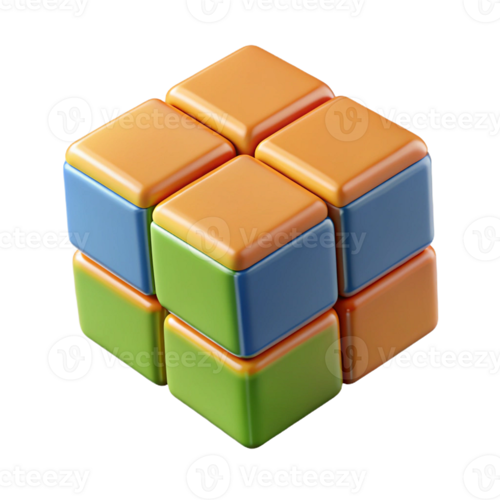 picturesque unparalleled Hyper-specific professional render of an isolated, floating, Rubik's Cube mid-solve Isolated cutout with Transparent Background png