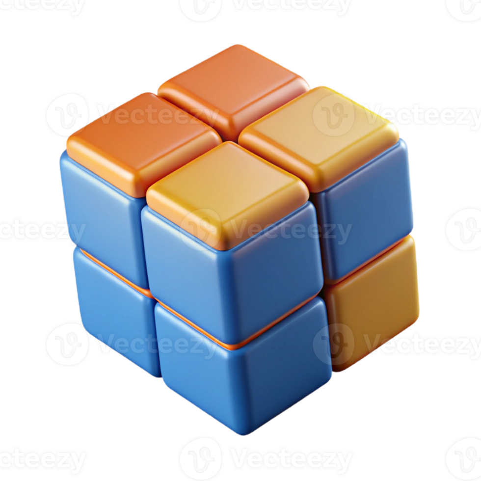 serene distinctive Hyper-specific professional render of an isolated, floating, Rubik's Cube mid-solve Isolated cutout with Transparent Background png