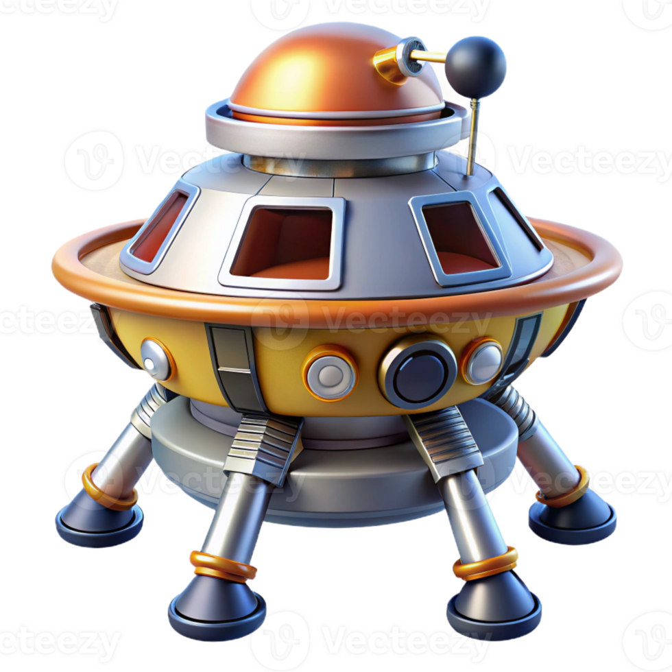 sumptuous distinguished Ultra-detailed, isolated cutout of a single, robotic space probe, hyper-specific mechanical details, concept art style with Transparent Background png