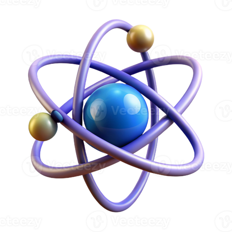 splendid acclaimed A stylized, abstract representation of the atom with Transparent Background png
