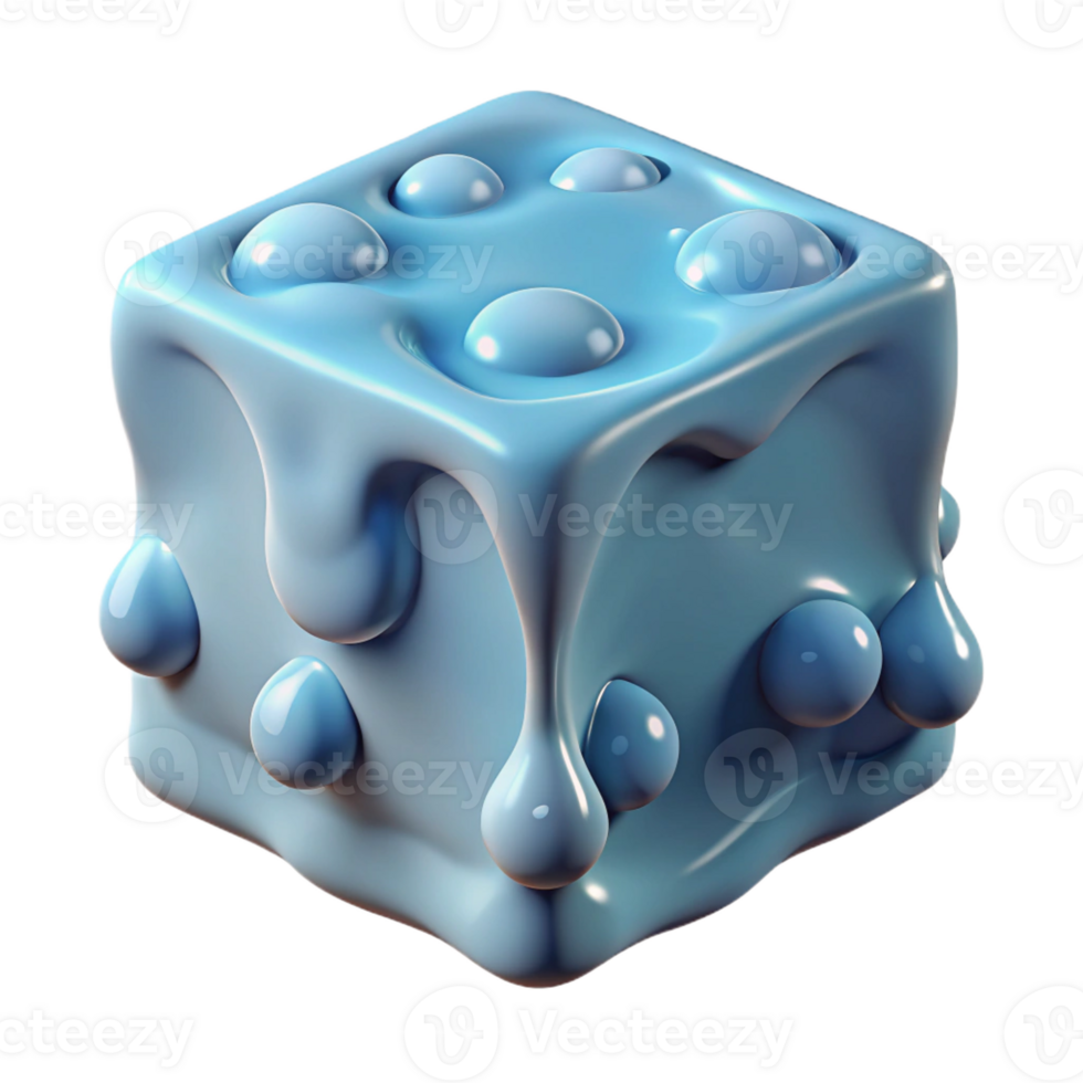 picturesque sought-after Photorealistic, ultra-detailed isolated cutout of a single, melting ice cube with trapped air bubbles with Transparent Background png