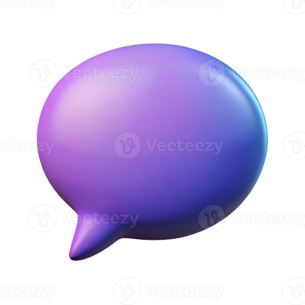 wonderful remarkable A single, stylized speech bubble icon with a gradient fill with Transparent Background png