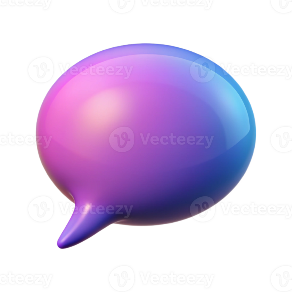 picturesque impressionist A single, stylized speech bubble icon with a gradient fill with Transparent Background top-tier png