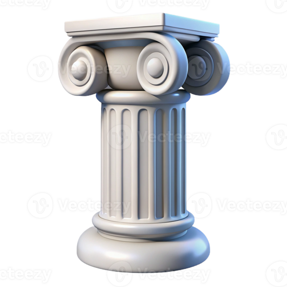 playful fascinating Greek column ionic order capital with Transparent Background exclusive png