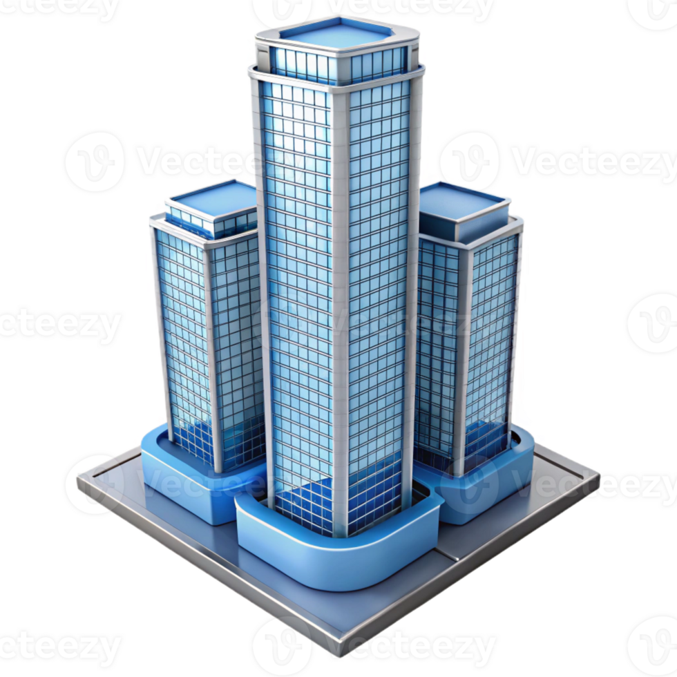 stunning gothic Modern skyscraper architectural model with Transparent Background detailed png