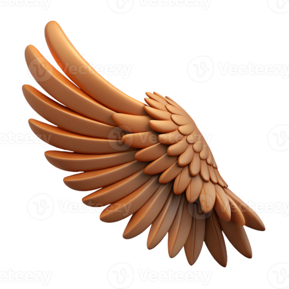 mysterious magnificent Hyper-specific professional render of a single, feathered Harpy wing, clawed, isolated cutout with Transparent Background high quality png