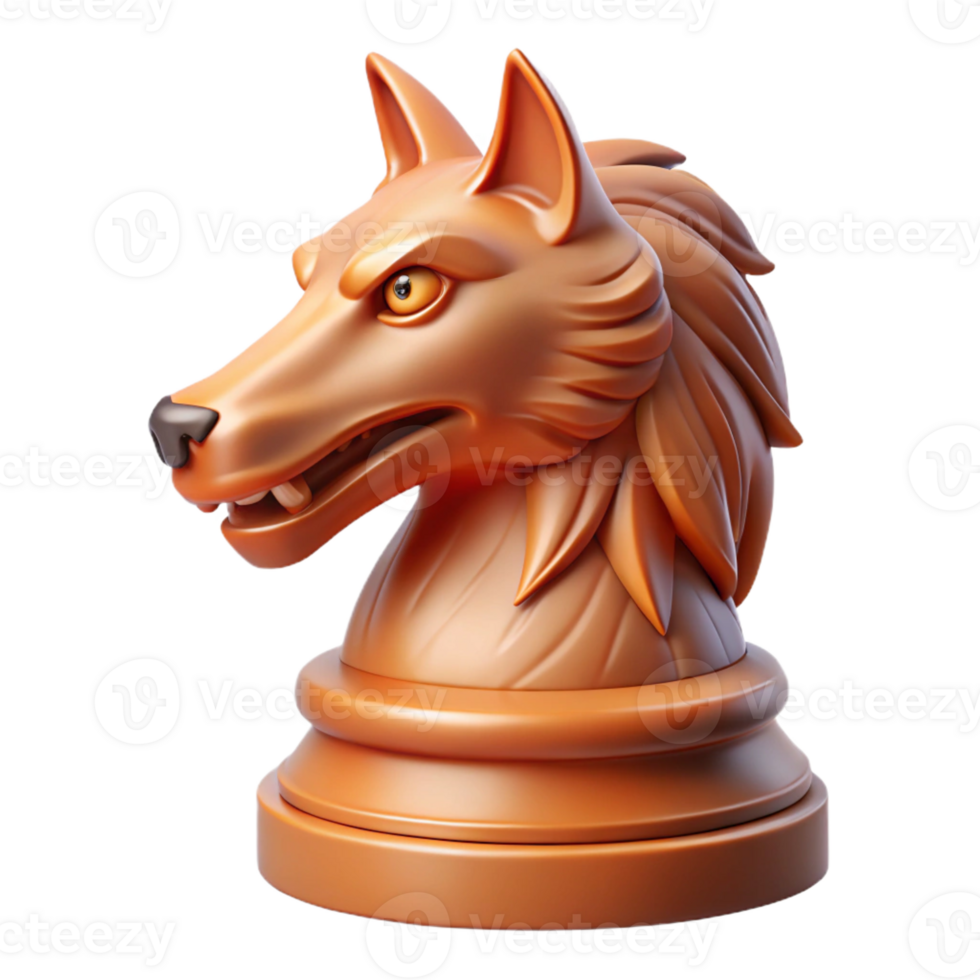 stunning urban Ultra-detailed, professional render of a solitary, floating, intricately carved wooden chess piece knight, morphing into a snarling wolf head with Transparent Background impeccable png