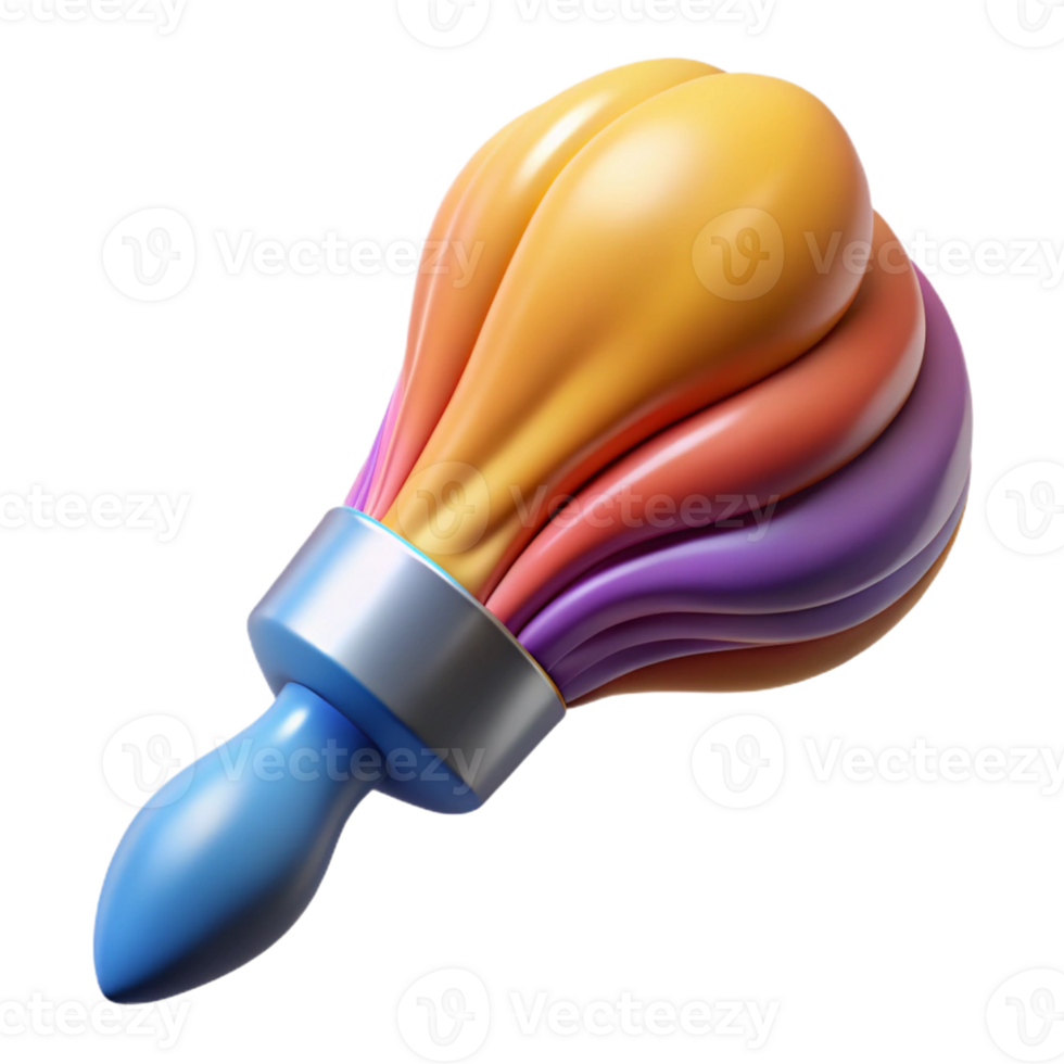 extraordinary dreamy baroque A stylized, abstract paintbrush made of flowing paint with Transparent Background genuine png