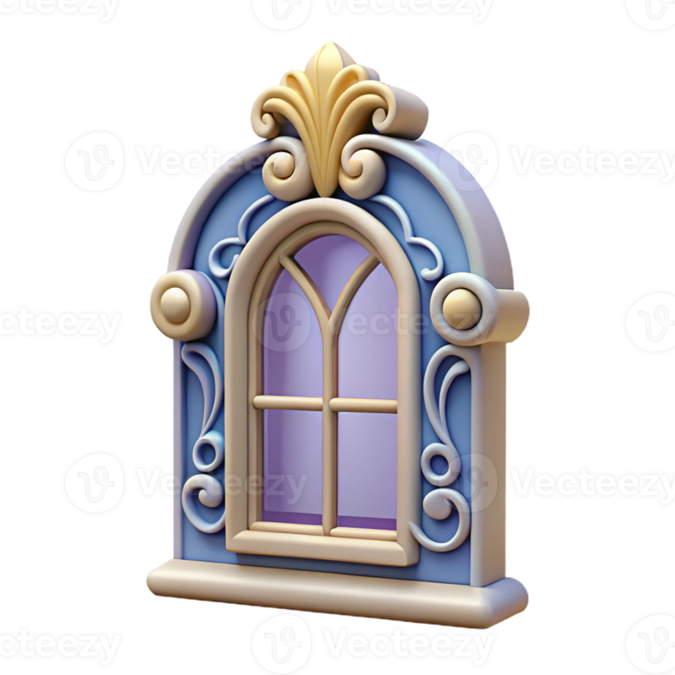 sumptuous signature Baroque palace ornate window frame with Transparent Background png