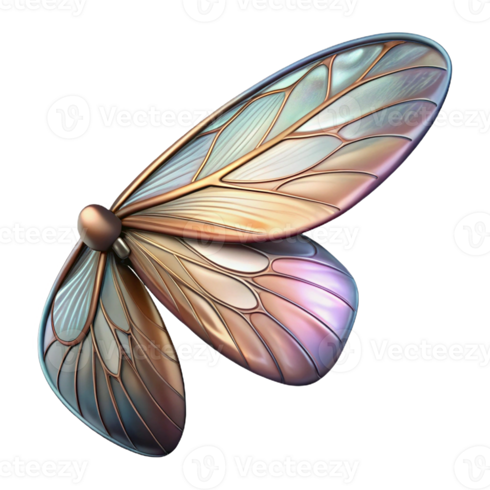 sought-after minimalist Photorealistic, hyper-specific, isolated cutout of a single, perfectly preserved, insect wing, displaying intricate, fractal patterns with Transparent Background genuine png