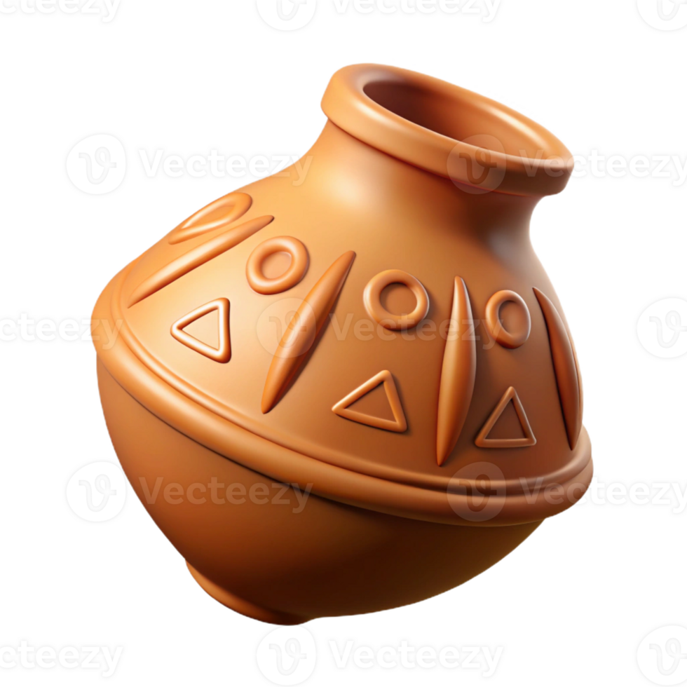 wonderful harmonious modern Photorealistic, ultra-detailed isolated cutout of a single tribal pottery shard with ancient symbols with Transparent Background flawless png