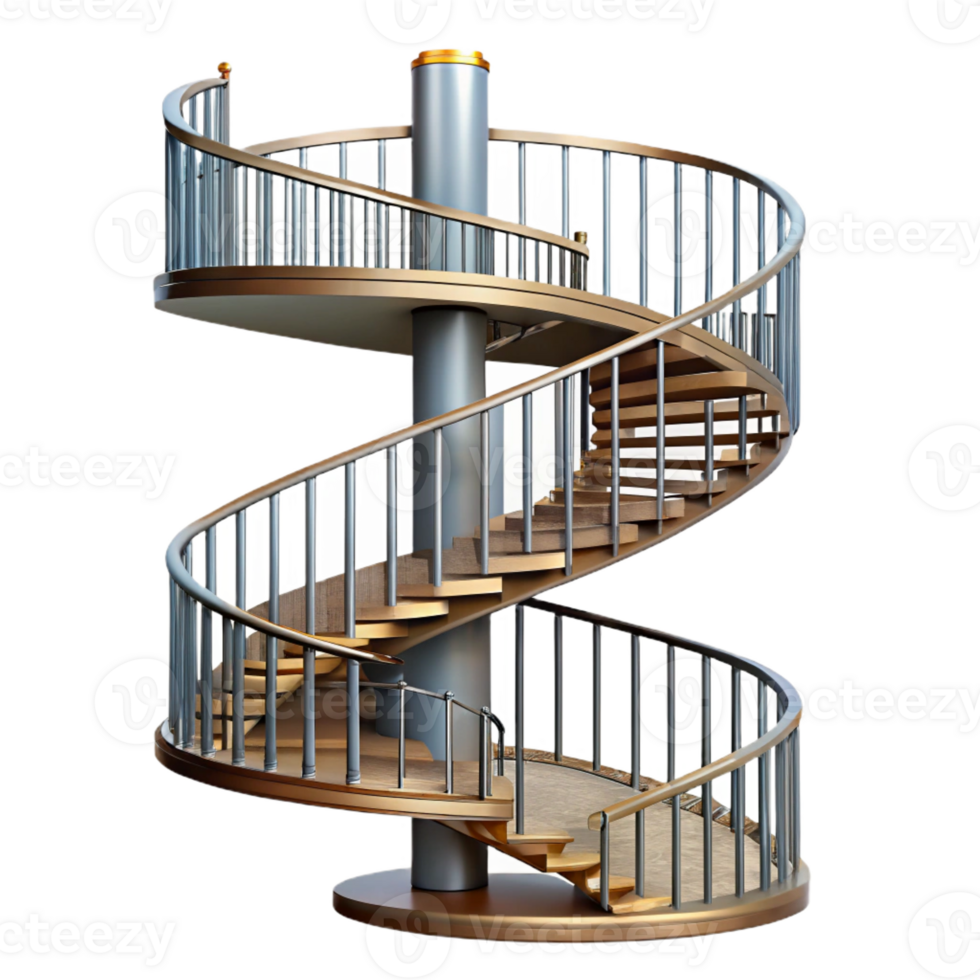 splendid timeless Spiral staircase wrought iron railing with Transparent Background png