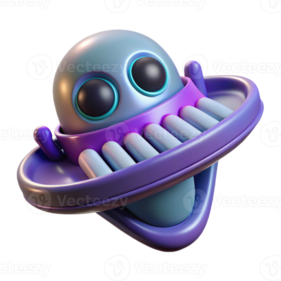 sumptuous memorable Isolated cutout, concept art style, ultra-detailed rendering of a single, alien musical instrument, emitting ethereal sounds with Transparent Background png