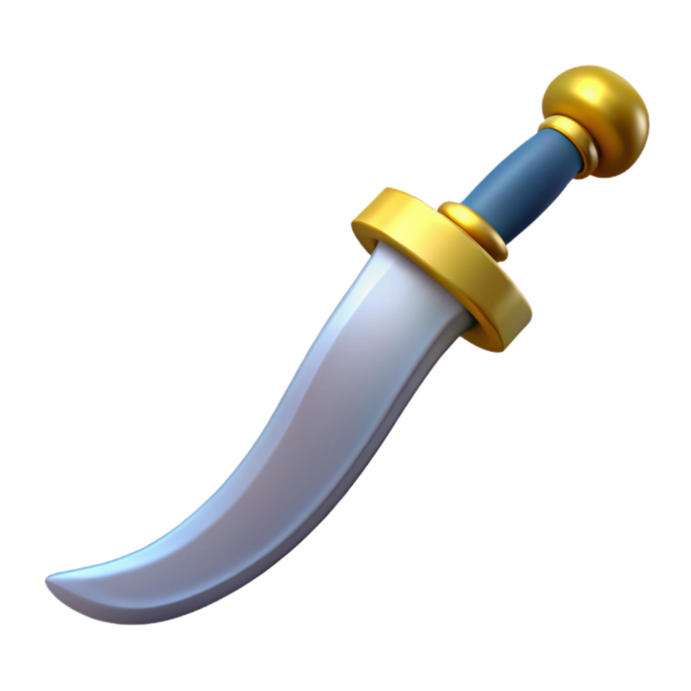 picturesque dramatic renaissance Hyper-specific, photorealistic render of a single Egyptian khopesh, curved sword, isolated cutout, ultra-detailed with Transparent Background high resolution png