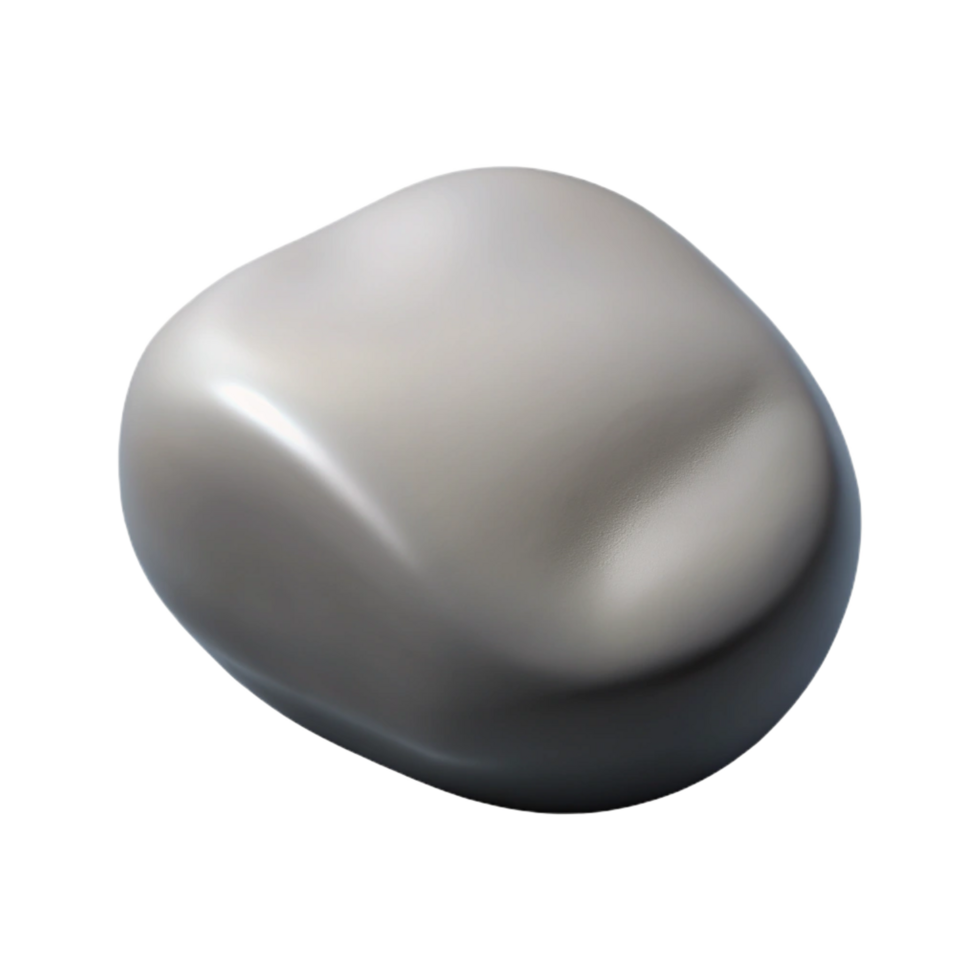 wonderful peaceful urban Concept art style, isolated cutout of a single, smooth, grey river stone with Transparent Background precision png