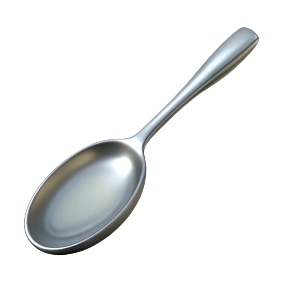 passionate exquisite Ultra-detailed, photorealistic isolated cutout of a single silver teaspoon with Transparent Background detailed png