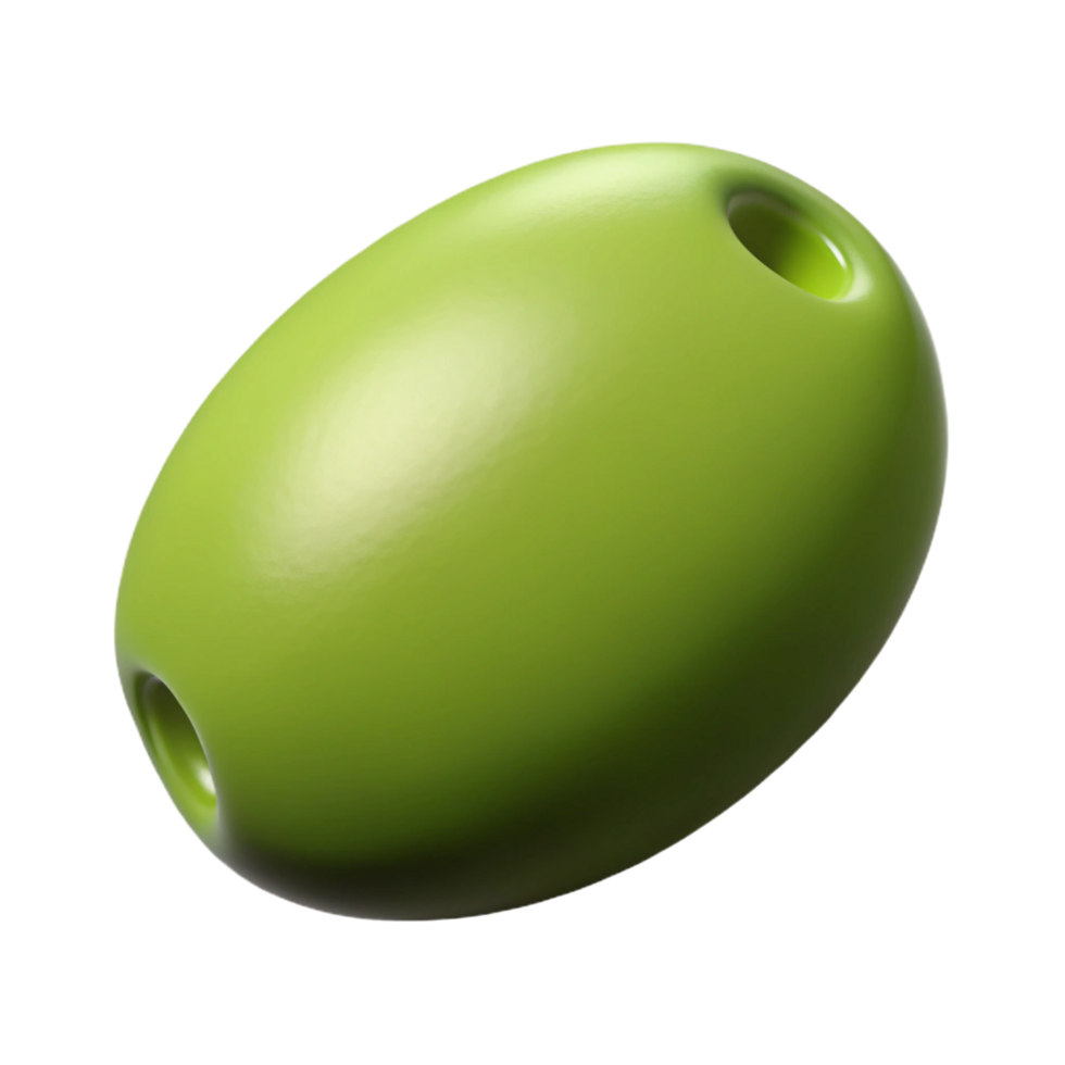 peaceful magnificent Photorealistic, isolated cutout of a single green olive, hyper-specific with Transparent Background artisan png