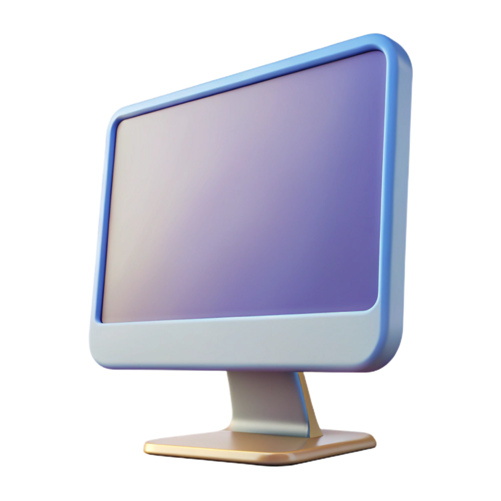 mesmerizing whimsical vintage Desktop computer monitor with thin bezel with Transparent Background refined png