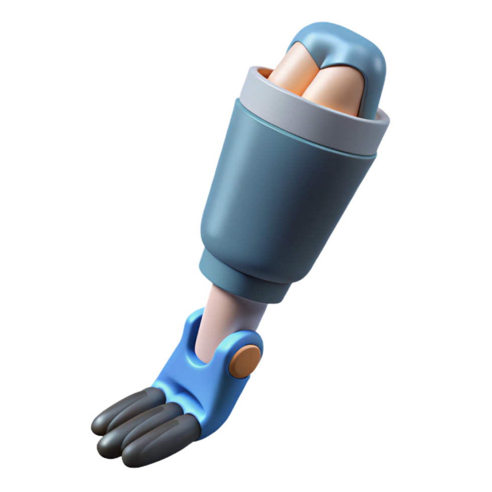 romantic picturesque D printed prosthetic limb with Transparent Background precision png