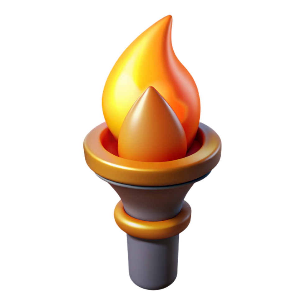 sought-after impressionist A stylized, burning torch with a flickering flame with Transparent Background impeccable png