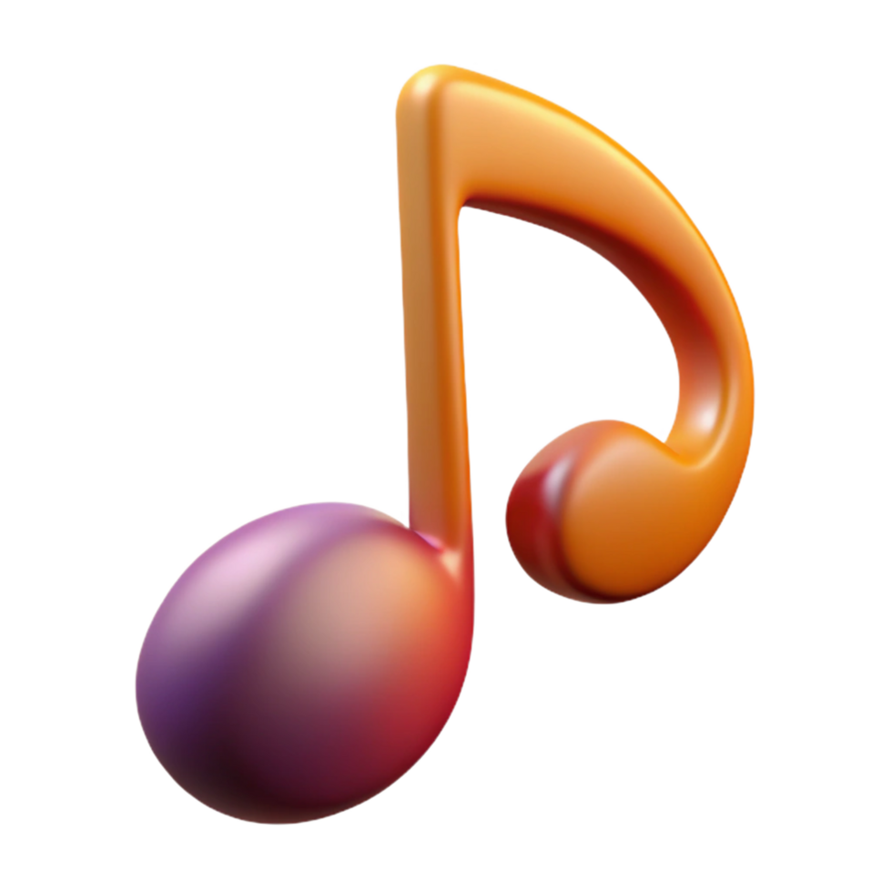 serene melancholic nordic Concept art style, isolated cutout of a single, stylized, abstract, musical note, professional render, ultra-detailed with Transparent Background professional png