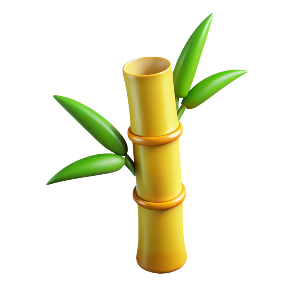 vibrant iconic Bamboo stalk with Transparent Background png