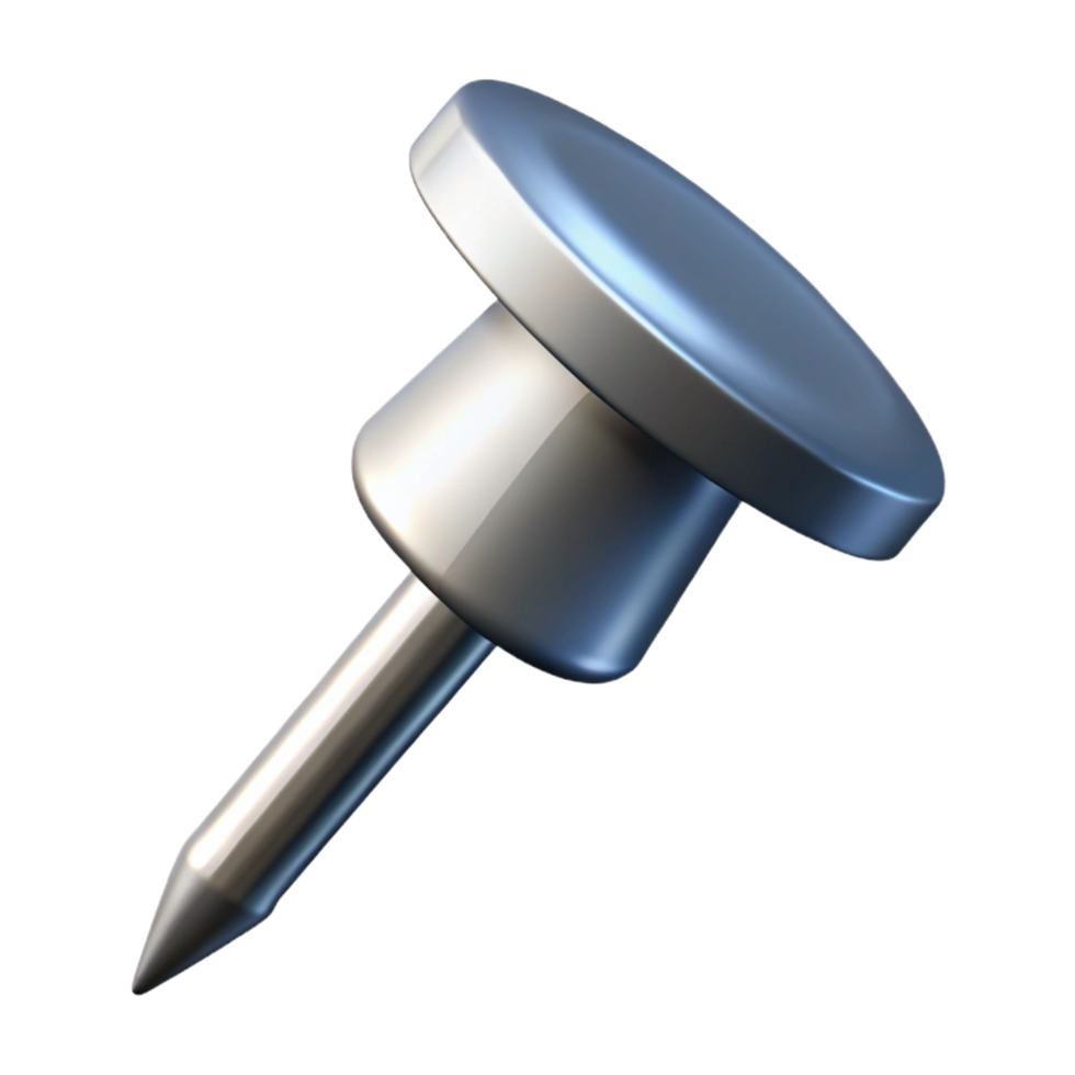 spectacular acclaimed Hyper-specific professional render of a single nail, steel Isolated cutout with Transparent Background png
