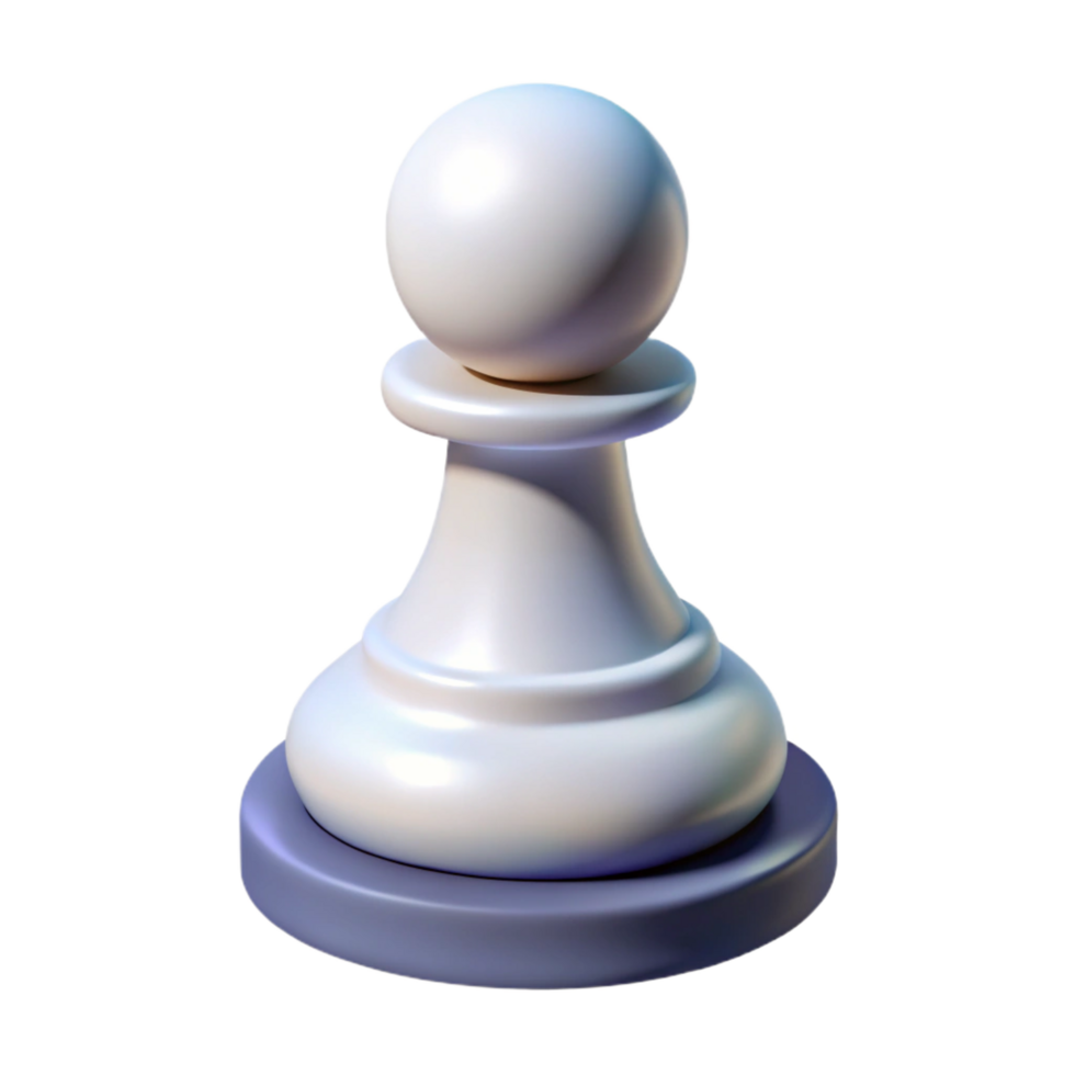 immaculate remarkable Hyper-specific, isolated cutout of a single white chess pawn with Transparent Background png