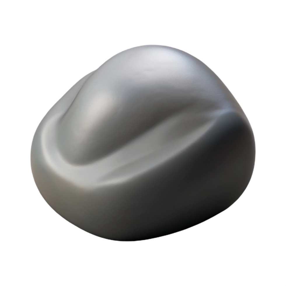 whimsical alluring Concept art style, isolated cutout of a single, smooth grey river stone with visible texture and subtle color variations with Transparent Background studio quality png