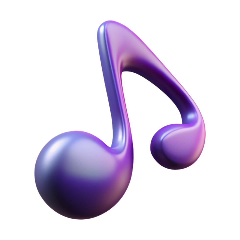 standout mid-century A single, stylized music note composed of flowing energy, with Transparent Background high quality png