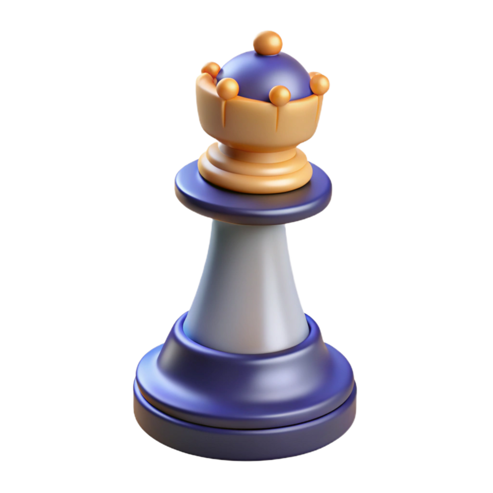 unparalleled industrial A single, stylized chess piece king or queen with Transparent Background masterfully captured png