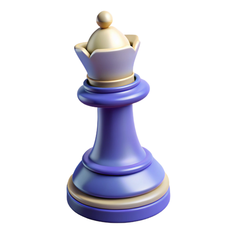 striking contemporary A single, stylized chess piece king or queen with Transparent Background precision png