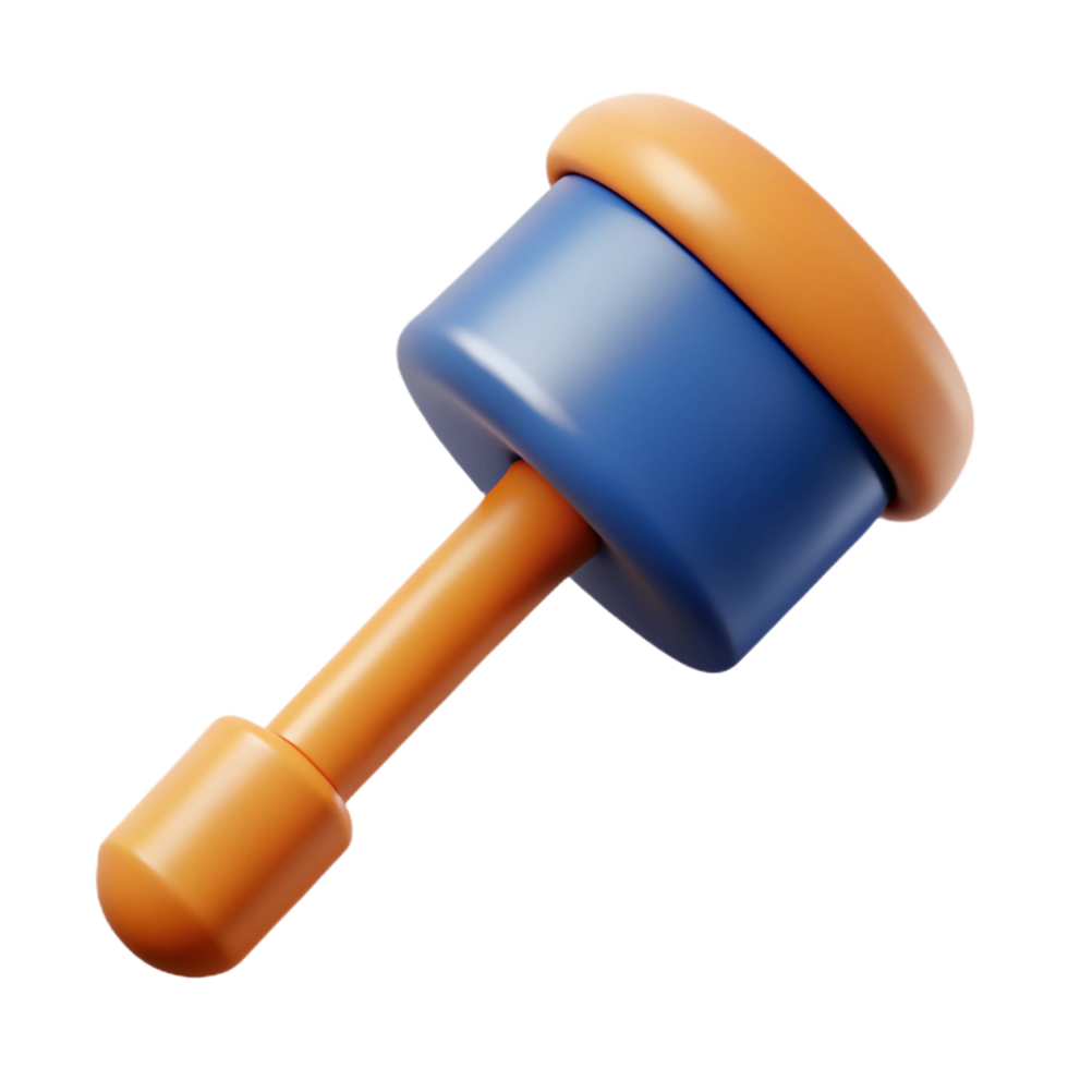 immaculate reflective geometric Mallet rubber with Transparent Background handcrafted png