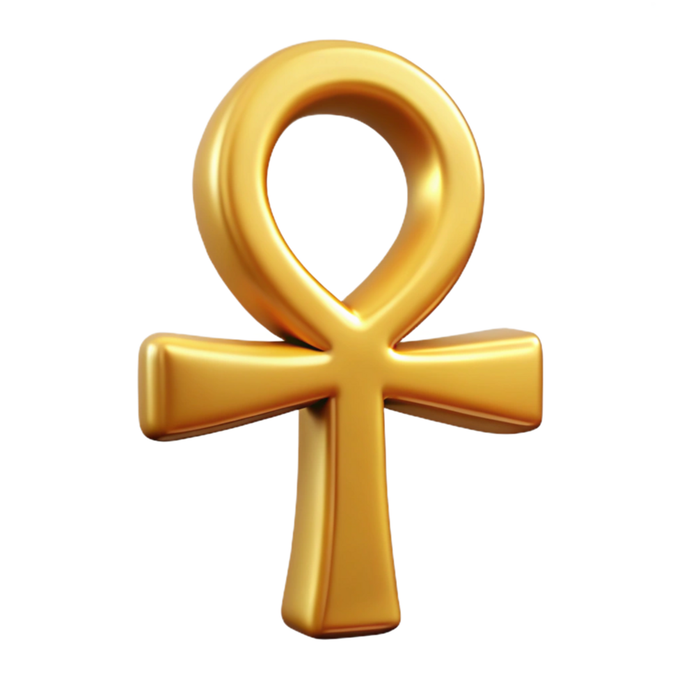 harmonious mesmerizing Ultra-detailed concept art illustration of a single stylized ancient Egyptian hieroglyph, Ankh symbol, isolated cutout with Transparent Background high quality png