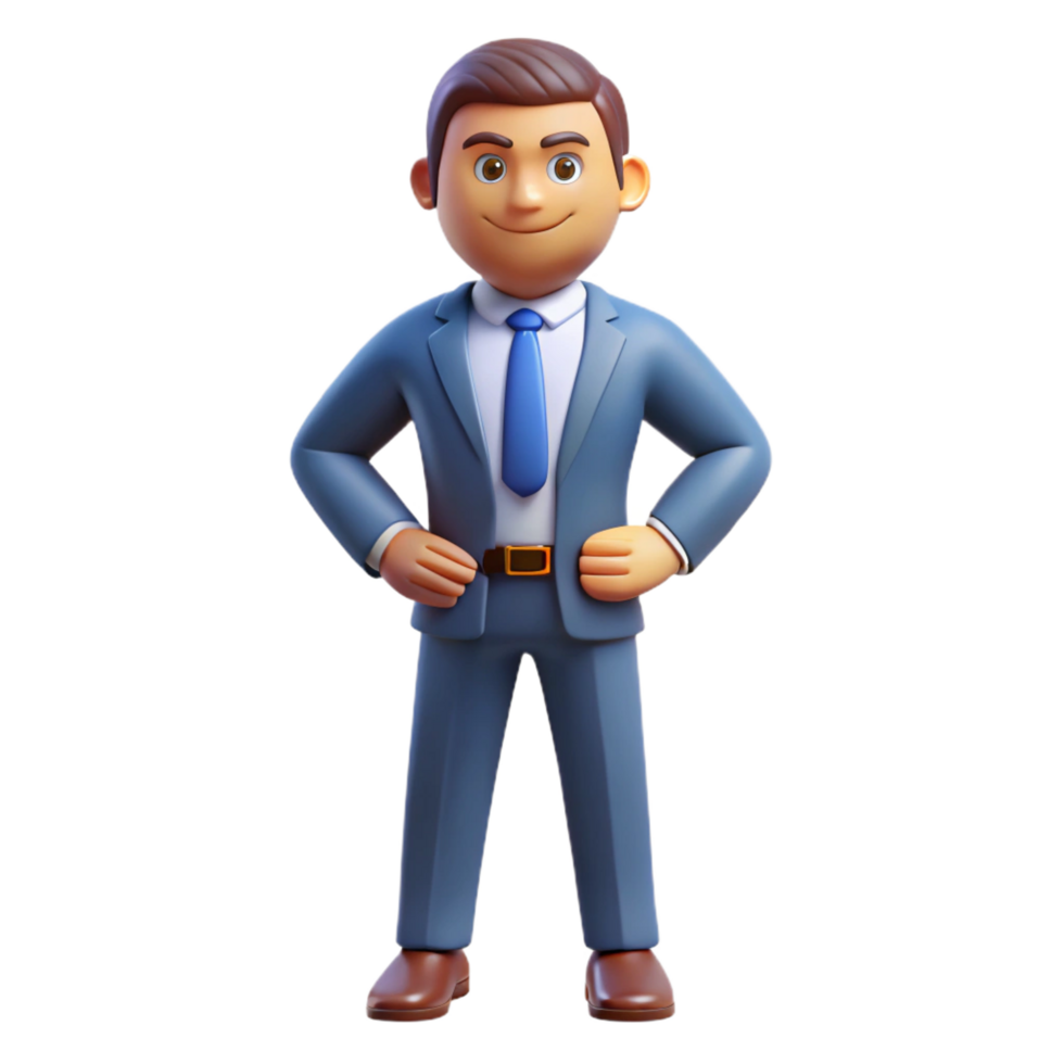 spectacular unparalleled Serious businessman, power pose, with Transparent Background png