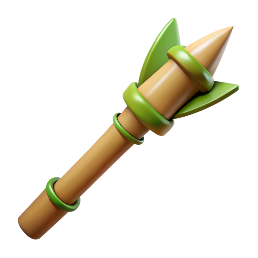 striking nostalgic artistic Concept art style isolated cutout of a tribal blowgun made of bamboo with Transparent Background 8K png