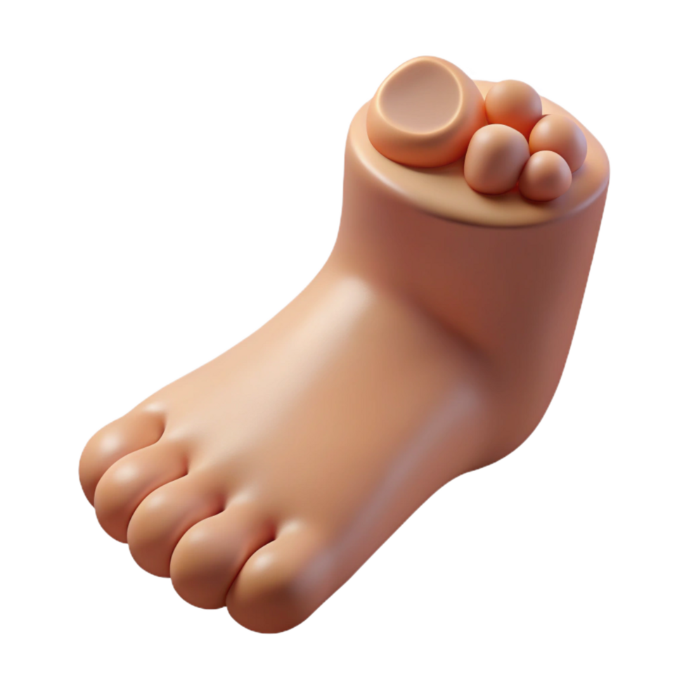 playful pristine Photorealistic isolated cutout of a human foot with realistic details and toenails with Transparent Background masterfully captured png