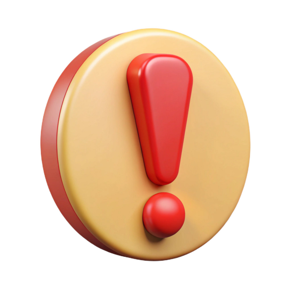 memorable modern A single, stylized exclamation point icon with Transparent Background premium png